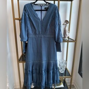 Tadashi Shoji Elegant Blue Lace Dress
